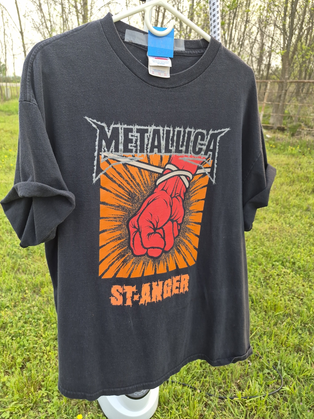 Metallica "St. Anger" Black Graphic Tee with Red & Orange Fist